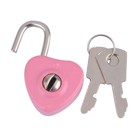 TIERPOP Love Padlock Heart Shape Lock With Keys Drawer Suitcase Security Lock for Suitcase Luggage Diary Book