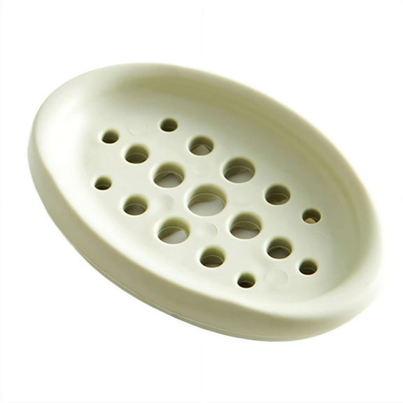 Non-Slip Soap Dish with Drainage, Creative Oval Openwork Soap Holder Anti-Mold Shower Storage Tray for Bathroom Kitchen