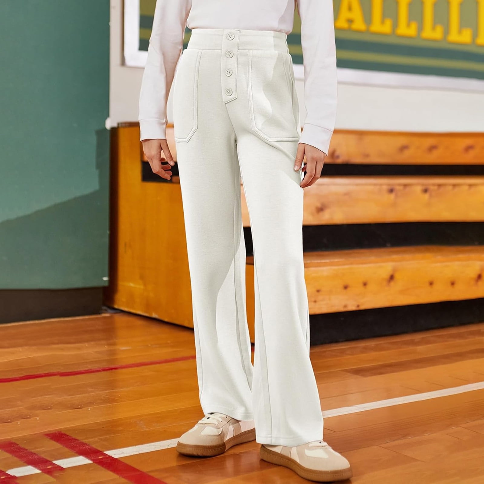 Girls' Pants White Suit for Girls Stretch Pants Tuxedo Pants Girls' Pants White Suit for Girls Stretch Pants Tuxedo Pants