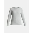 thumbnail image 5 of (2 pack) Time and Tru Women's Cotton Crewneck Tee with Long Sleeves, Sizes XS-XXXL, 5 of 6