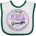 thumbnail image 3 of Inktastic I Wear Purple for My Grandpa Pancreatic Cancer Awareness Boys or Girls Baby Bib, 3 of 4