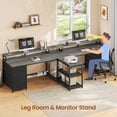 thumbnail image 6 of 94.5" Two Person Desk with 8 Drawers and Storage Shelves, Long Computer Desk with LED Lights for Home Office, 6 of 6