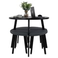 thumbnail image 1 of Mesa de comedor circular moderno negro para 4 personas, 1 of 10