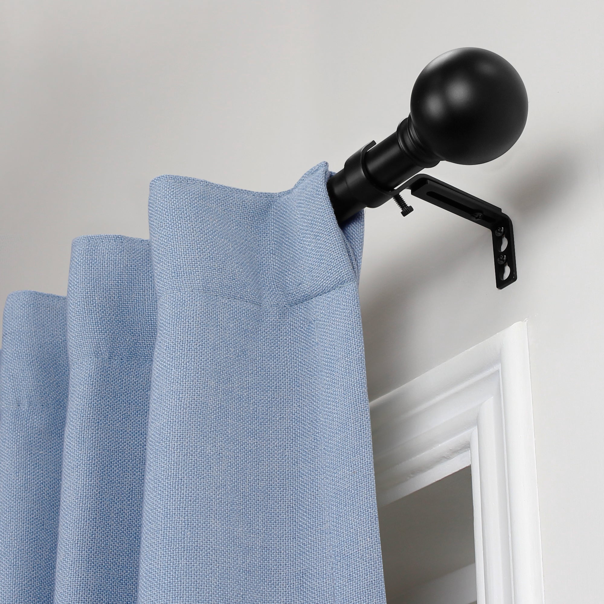 1" Ball Finial Set Matte Black 50"-144"