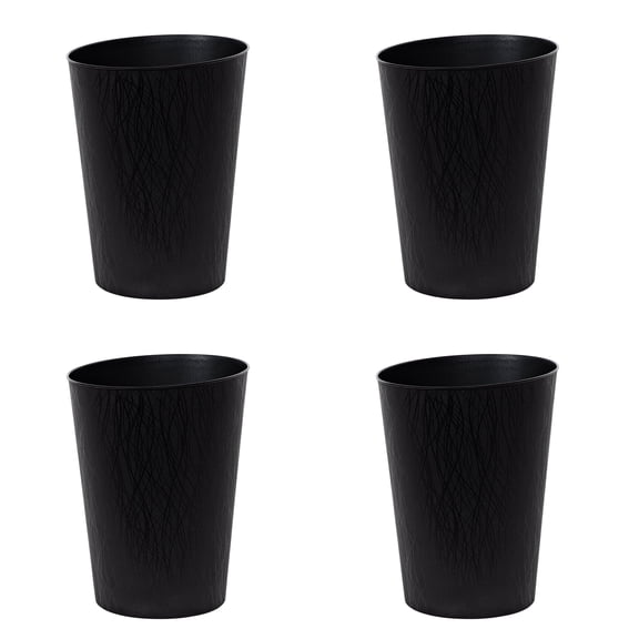 Hefty 2.3-gal / 8.7L Decorative Wastebasket, Black (Set of 4)