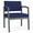 House Cobalt, variant on Lesro Lenox Steel Fabric Oversize Waiting Room Guest Chair in Charcoal/Open House Cobalt