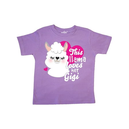 

Inktastic Valentines Day This Llama Loves Her Gigi Gift Toddler Toddler Girl T-Shirt