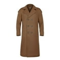 thumbnail image 2 of guisaled Mens Wool Blend Coat Double Breasted Single Breasted Oversized Trench Coat Casual Lapel Collar Business Winter Long Peacoat, 2 of 5