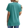 thumbnail image 6 of UVN Blouses for Women Summer Short Sleeve Shirts Casual Crew Neck Pleated Tunic Tops, 6 of 10