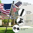 thumbnail image 4 of Flag Pole for House with American Flag-Black Flagpoles Residential Kit with 5FT Tangle Free Metal Flag Poles,3x5 Embroidered US Flag and Holder Bracket,Stainless Steel for Outside Porch,Outdoor,Boat, 4 of 8