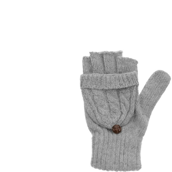 WHAMVOX  Knitted Fingerless Gloves Thermal Half Convertible for Women Student