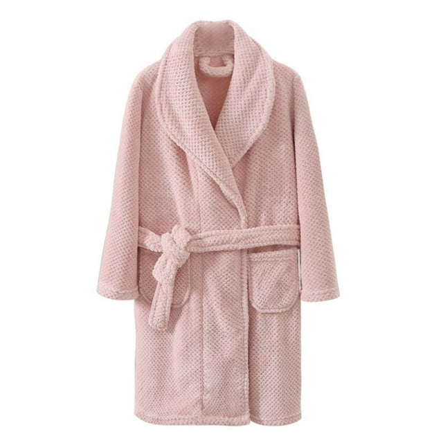 Fnhpitd Peignoir à Capuche pour Enfants, Chemise de Nuit pour Enfants, Printemps Automne Hiver, Confortable et à la Mode, Long Peignoir Rose, 140