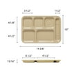 thumbnail image 2 of Excellante Milestone sand melamine dinnerware collection 14 1/2" x 10" right hand 6 compartment tray, comes in dozen, 2 of 2