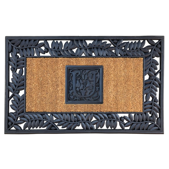 Olive Border 22" x 36" Sentinel Doormat - Monogrammed U