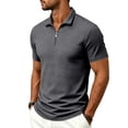 thumbnail image 6 of LEKWK Collared Shirts for Men Short Sleeve Quarter Zip Waffle Knit Golf Top Casual Lightweight Breathable Athletic Shirt for Tennis Business Work Summer Wear, 6 of 8