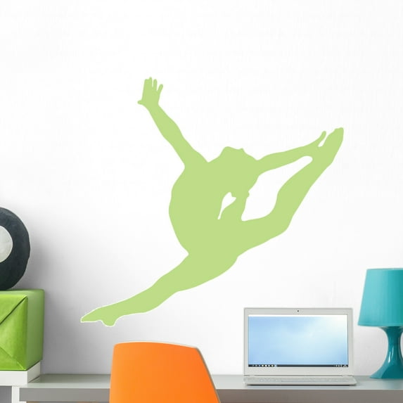 Gymnastics Silhouette Style Graceful Wall Decal by Wallmonkeys Peel and Stick Graphic (24 in W x 23 in H) WM56553