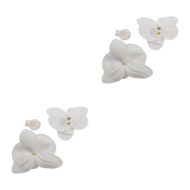 relayinert 50x Wide Range Of For Low Maintenance Faux Silk Flower Heads Artificial Decorations Orchids Heads Realistic Appearance white 2Set