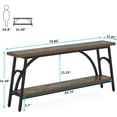 thumbnail image 2 of Tribesigns 70.8”Sofa Tables, Extra Long Console Tables for Entryway, 2 Tier TV Stand with Steel Frame for Living Room, Rustic Brown Black, 2 of 7
