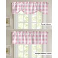 thumbnail image 5 of Fsddascl Pink Plaid Tie Up Valance Curtains for Windows, Kitchen Curtains Window Treatments, Spring Farmhouse Buffalo Checkered Short Window Shades Valances for Bedroom Bathroom Cafe 42"x18", 5 of 7