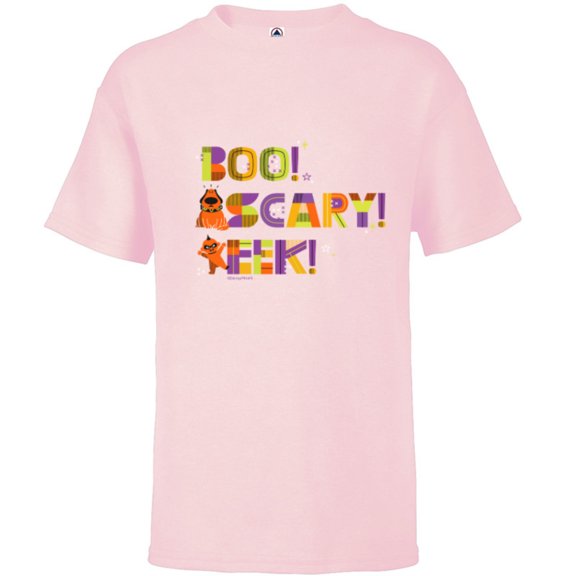 Disney and Pixar Halloween Boo! Scary! Eek! Jack-Jack & Dug - Short Sleeve T-Shirt for Kids - Customized-Soft Pink