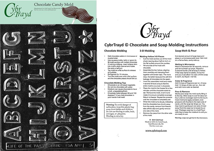 CybrtraydPlain Lolly Miscellaneous Chocolate Candy Mold with Chocolatiers Guide Instructions Book Manual 