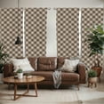 thumbnail image 2 of Ambesonne Brown Plaid Window Curtains, Plaid Pattern Vintage, Each 28" W x 95" L, Pale Sepia Dark Taupe, 2 of 5