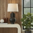 thumbnail image 4 of 29" Matte Black Ceramic Spherical Table Lamp - Nourison, 4 of 7