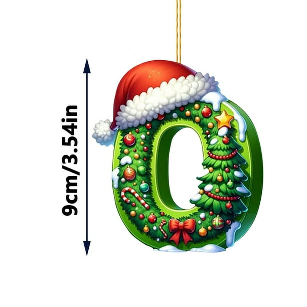 Rapeiae 2D Acrylic Christmas Tree 26 Letter Pendant Decorative Gift Family Christmas Party Pendants
