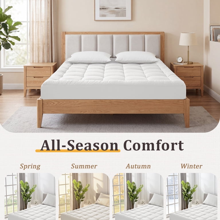 Vccoem Queen Quilted Mattress Pad, Cooling Plush Topper photo 7