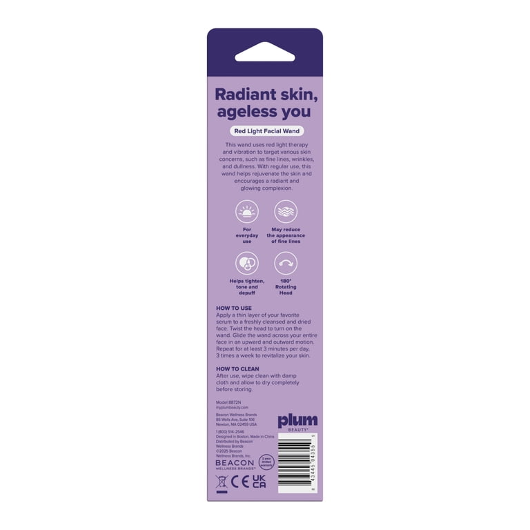 Plum Beauty Red Light Vibrating Facial Radiance Wand - Walmart.com