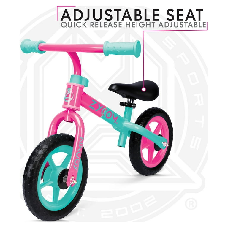 Zycom 10 inch Toddlers Balance Bike Adjustable Helmet Airless Wheels Lightweight Training Bike Pink Walmart