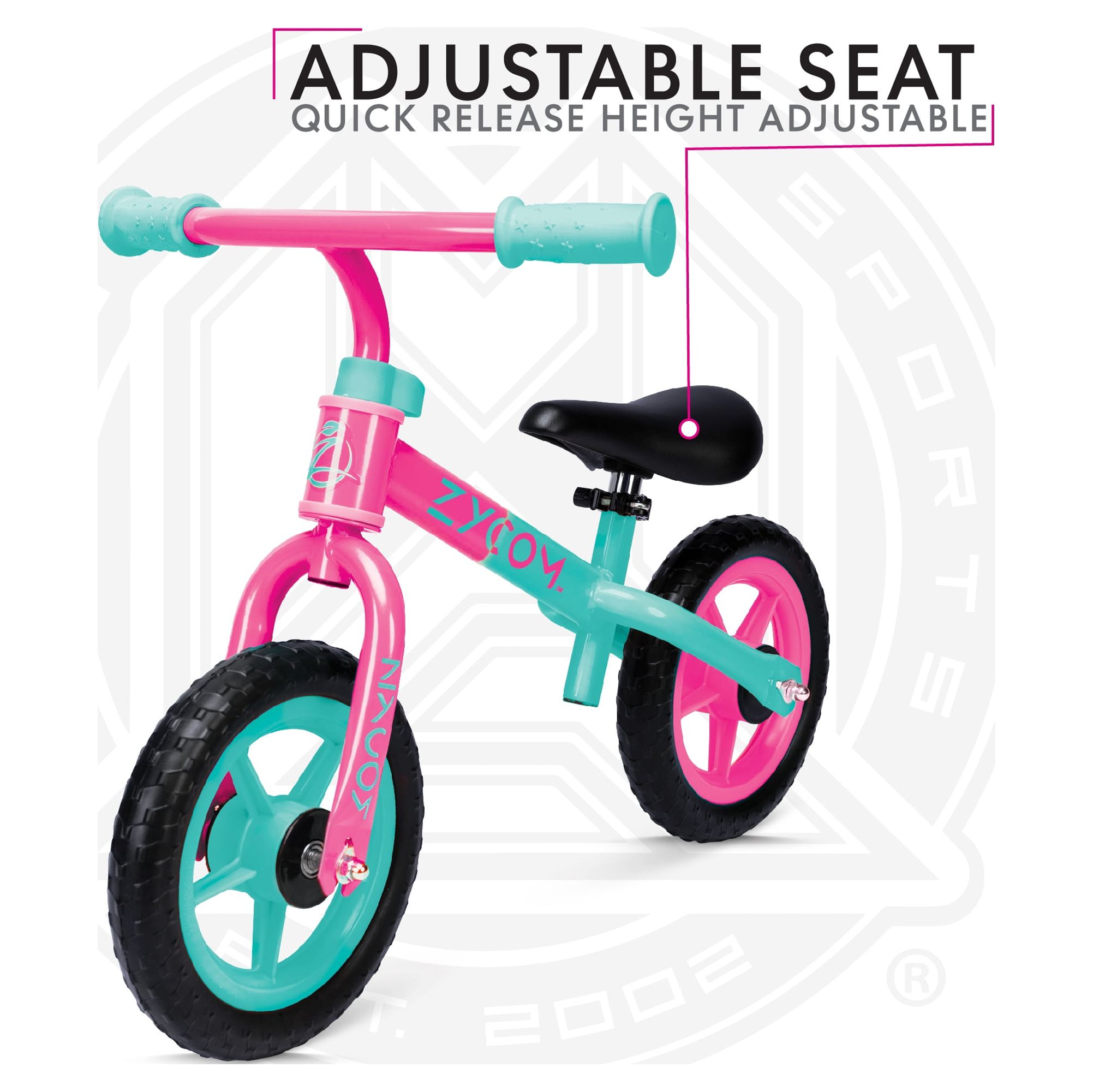 Zycom 10-inch Toddlers Balance Bike Adjustable Helmet Airless Wheels Lightweight Training Bike Pink - image 5 of 11