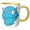 Yellow/White, variant on 3drose, Silly Grumpy Blue Monster Cartoon, 11oz Two-tone Yellow Mug