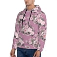 thumbnail image 2 of Hoodies for Men - Ligtt Pink Rose Flowers Long Sleeve Comfrt Men'S Fashion Hoodies & Sweatshirts, Sweatshirts for Men Hoodies Pullover Clothing Clothes with Pouch, 2 of 7