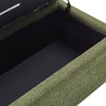 thumbnail image 6 of Christopher Knight Home 39" Green Boucle Storage Ottoman with Hinged Lid and Birch Wood Legs, 6 of 12