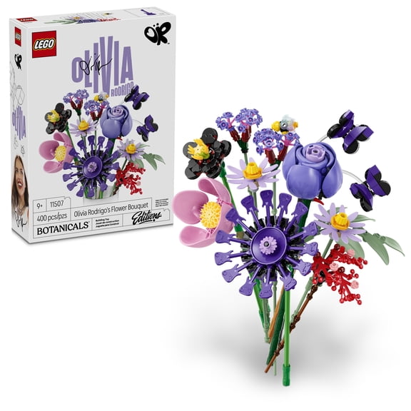 LEGO Botanicals & Editions Olivia Rodrigo's Flower Bouquet - Building Toy for Girls & Boys, Ages 9 - Artificial Flowers for Bedroom Shelf or Desk, Home Decor - Gift for Music Fans - 11507