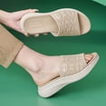 thumbnail image 6 of Leozcaa Women's Comfortable Slide Sandals Air Cushion Knit Slip On Wedge Light Walking Sandals Platform, 6 of 8