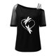 thumbnail image 4 of Gibobby Playera de Manga Corta con Cuello Redondo Mujeres Impreso Hombro Tops Sexy Glitter Camisa manga corta Blusa Tops(Negro,XL), 4 of 4