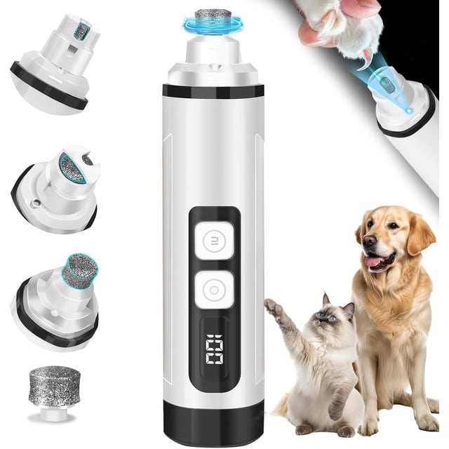 Lima Eléctrica para Uñas de Mascotas Súper Silenciosa con LED para Perros y Gatos
