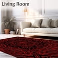 thumbnail image 2 of ODIKA 2'x3' Machine Washable Non-Slip Area Rug, Crystalline Enigma Winter Wonderland Dreamscape High Traffic Rug, Red, 657116, 2 of 7