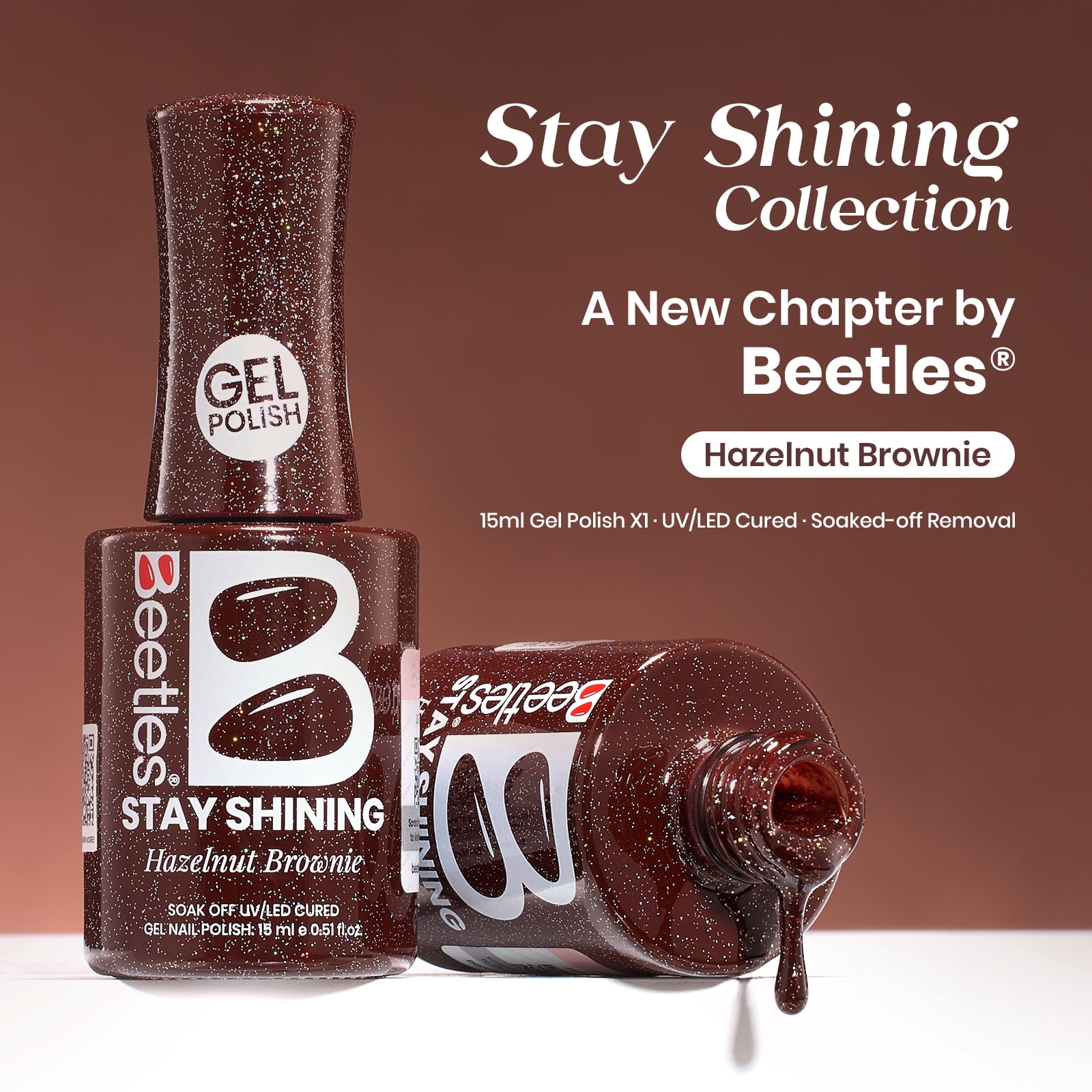 Beetles Stay Shining Collection Gel Nail Polish, Hazelnut Brownie, 0.51 fl oz