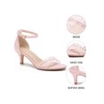 thumbnail image 3 of BLISSFUL STEP Women's Shoes Open Toe Ankle Strap Rhinestone Mesh Kitten Heel Sandals Purple 6.5, 3 of 8