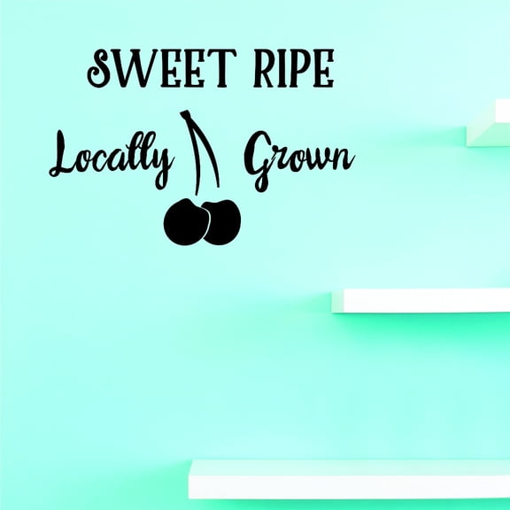 Custom Decals Sweet Ripe Cherries Locally Grown Wall Art Size: 12 Inches x 12 Inches
