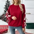 thumbnail image 4 of Long Sleeve with Bows Cute Sweatshirts for Women 2025 Fall Winter Casual Crewneck Sweatshirt Pullover Tops, 4 of 7