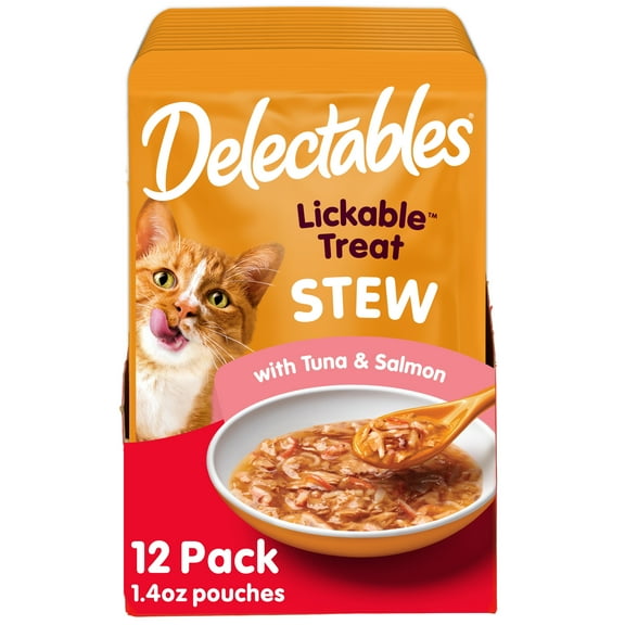 Hartz Delectables Stew Lickable Wet Cats, Tuna & Salmon, 12 Count