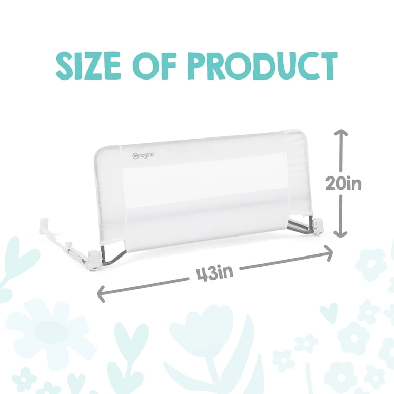 Regalo Swing Down Bed Rail Guard, 43 inches, White photo 3