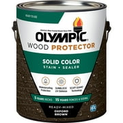 Olympic Wood Protector Oxford Brown Solid Exterior Wood Stain and Sealer, 1 Gallon