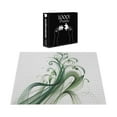 thumbnail image 3 of Ambesonne Green Jigsaw Puzzle, Modern Curlicue Leaves Dreamy, Heirloom-Quality Fun Activity for Family Durable Cardboard, 1000 pcs, White Emerald Teal, 3 of 5