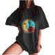 thumbnail image 1 of Blusa de manga corta con estampado de luna y sol de calavera divertida con mangas caídas vintage para mujer Pompotops hfajkhk125015, 1 of 1