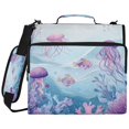 thumbnail image 2 of Zipper Binder with Shoulder Strap 2 inch 3 Ring Waterproof File Folder Organizer Bag 500 Sheet Whimsical Underwater Scene, 2 of 8